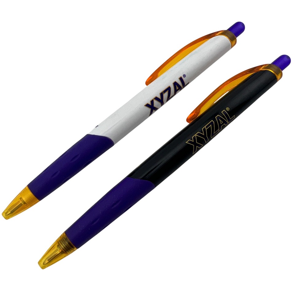 Xyzal Ballpoint Pens Pharmaceutical Promo 2010s Blue Ink 2pc PaperMate Blk Wht